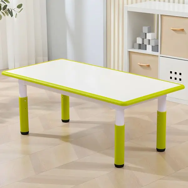 Rectangular Adjustable Table (White top) YCY-083 (Peak Green) 