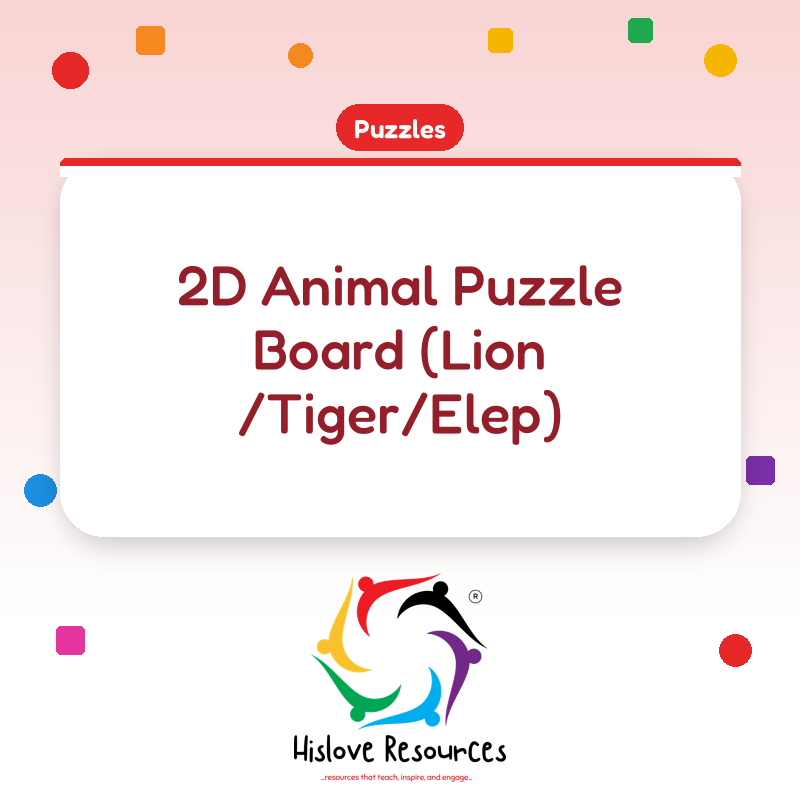 2D Animal Puzzle Board (Lion /Tiger/Elep)