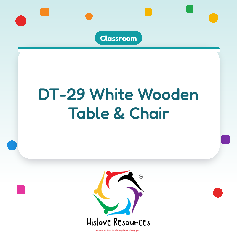 DT-29 White Wooden Table & Chair