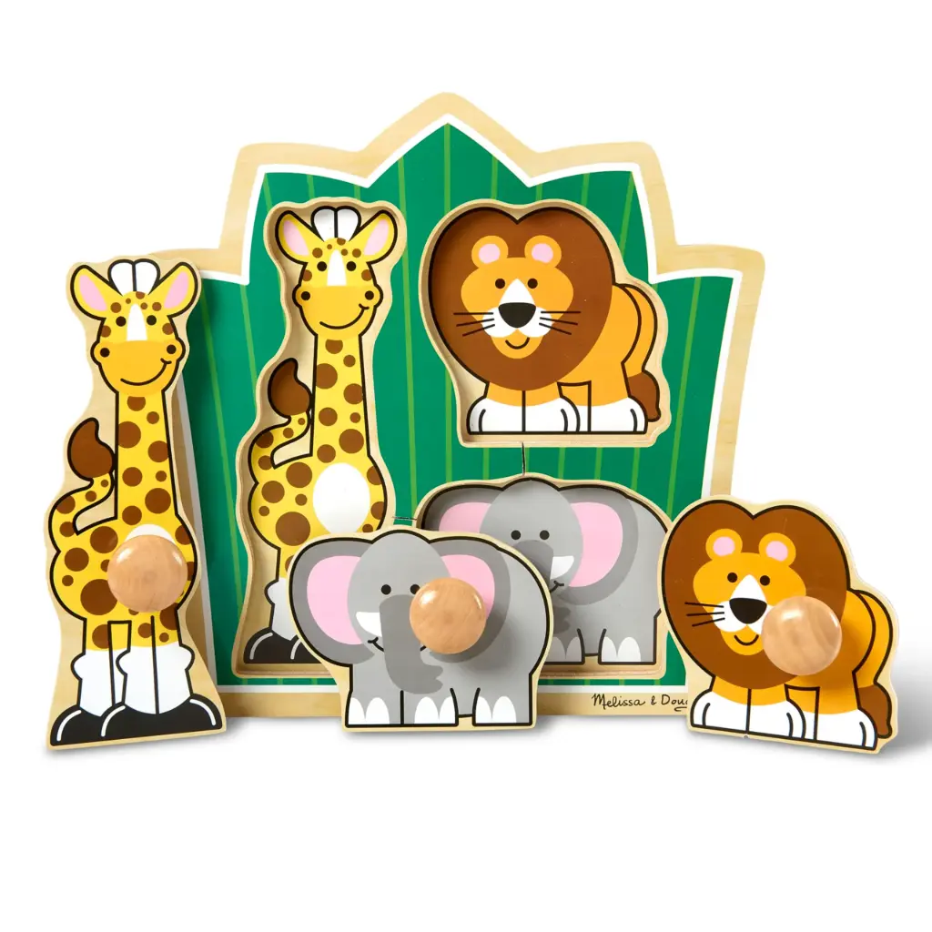 Melissa & Doug Jumbo knob Puzzle-JUNGLE FRIENDS