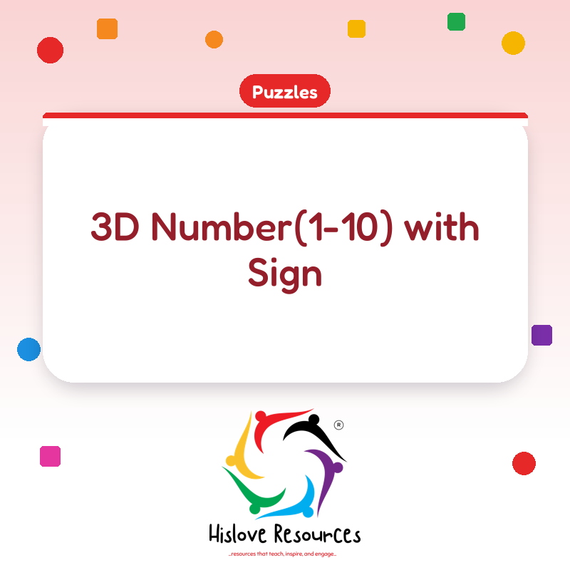 3D Number(1-10) with Sign