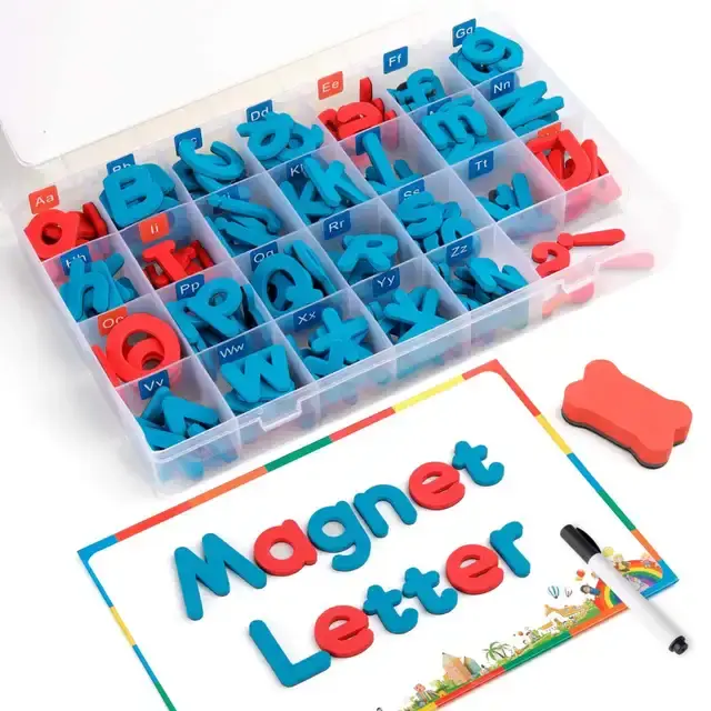 Magnetic  Letters and Numbers  (Blue & Red)