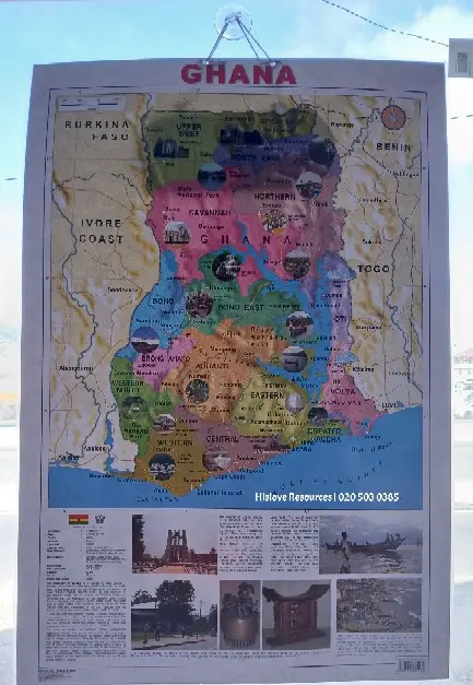 Map of Ghana Laminated