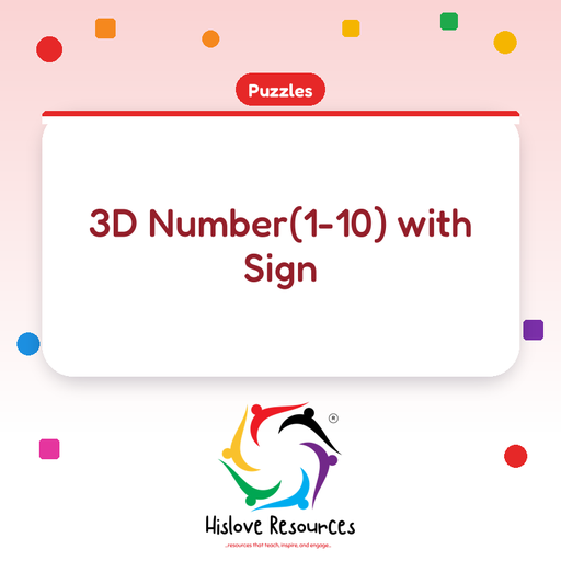 3D Number(1-10) with Sign