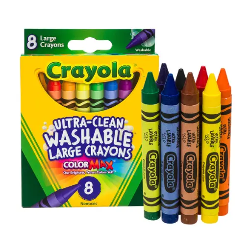 Crayola (Ultra-Clean Washable Large Crayons-Colour Max) 8pcs