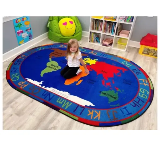 Classroom Rug (2-World map)